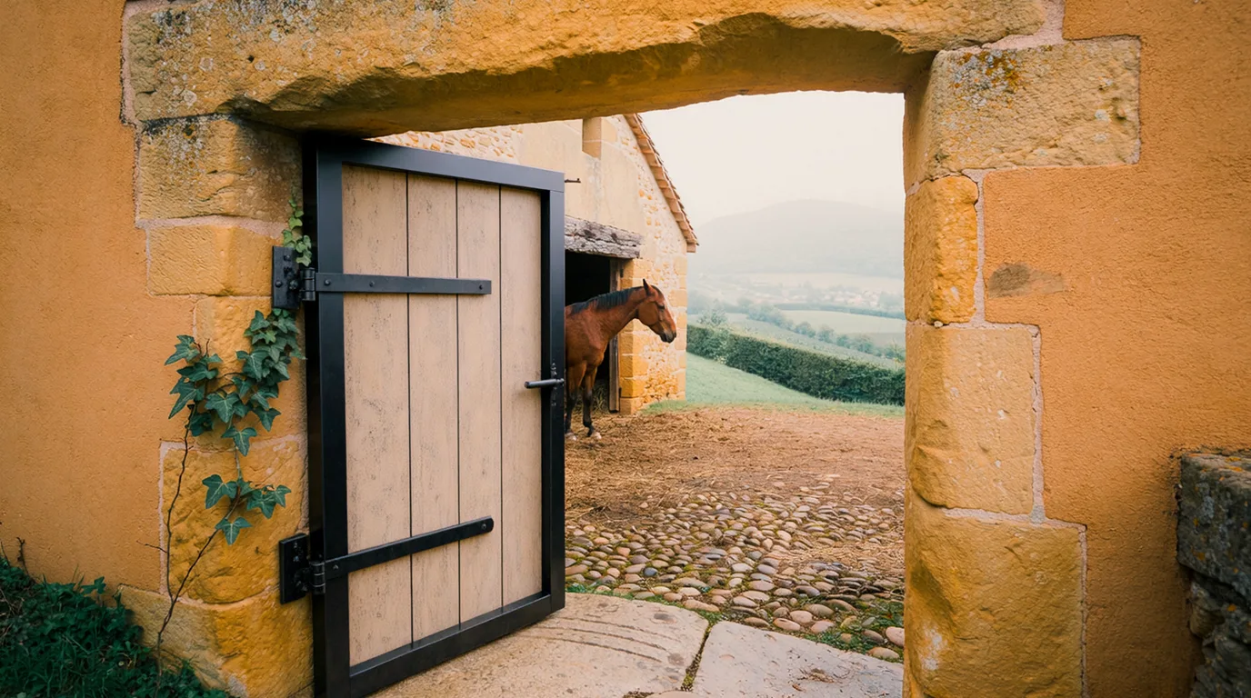 Entrée, Élevage d'Aiguille Noire, centre équestre à Chézery-Forens